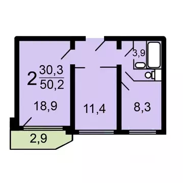 2-к кв. Москва Варшавское ш., 142К1 (52.0 м)