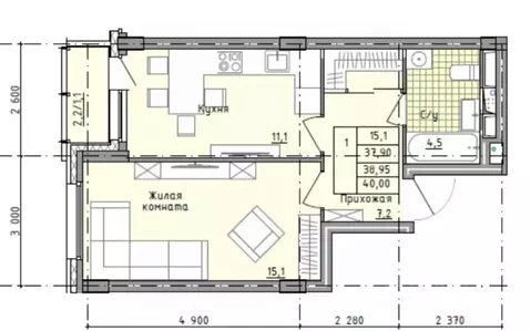1-к кв. Московская область, Солнечногорск городской округ, Голубое пгт ...