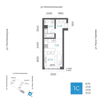 1-к кв. Башкортостан, Уфа Глумилино-1 мкр, 8-е Небо жилой комплекс ...