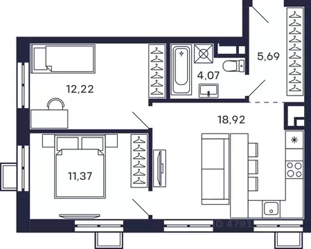 2-к кв. Московская область, Красногорск Павшино мкр, Тетрис жилой ...