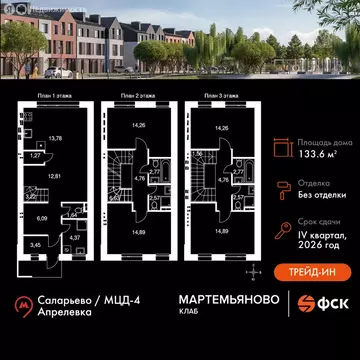 Дом в Мартемьяново, Парковая улица (133.6 м)