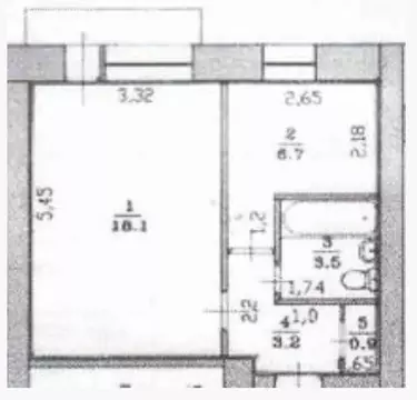 1-комнатная квартира: Балахна, улица Дзержинского, 44 (32.4 м)