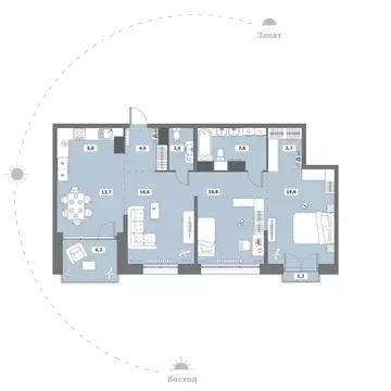 3-к кв. Вологодская область, Череповец Октябрьский просп., 96 (94.2 м)