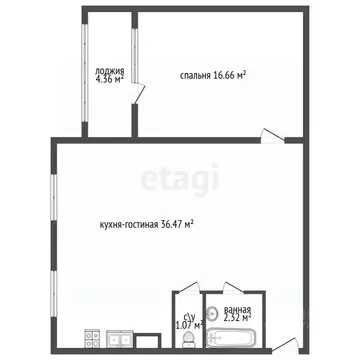 2-к кв. Санкт-Петербург ул. Передовиков, 7 (57.0 м)