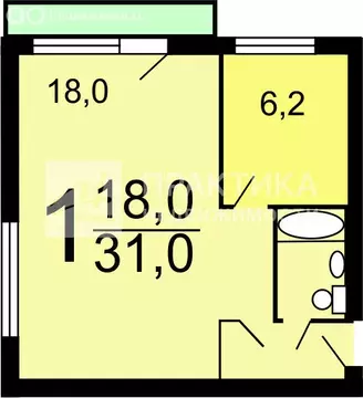 1-комнатная квартира: Мытищи, Новомытищинский проспект, 80к5 (31 м)