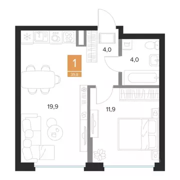 1-к кв. Курская область, Курск Парковый квартал Чувства жилой комплекс ...