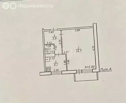 1-комнатная квартира: Эммаусс, 9А (25.6 м)
