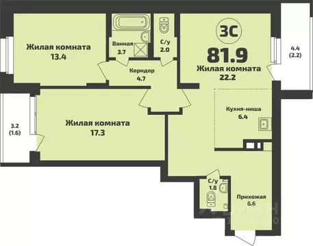 3-к кв. Новосибирская область, Новосибирский район, Станционный ...