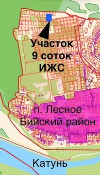 Участок в Алтайский край, Бийский район, с. Лесное пер. Северный (9.0 ...