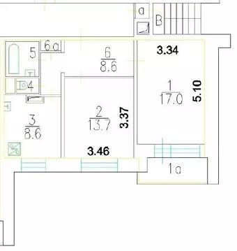 2-комнатная квартира: Москва, Новгородская улица, 13к1 (52.4 м)