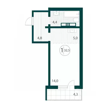1-к кв. Иркутская область, Иркутск НовоМир жилой комплекс (32.5 м)