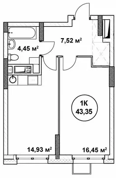 1-комнатная квартира: Нижний Новгород, Нижегородский район (43.35 м)