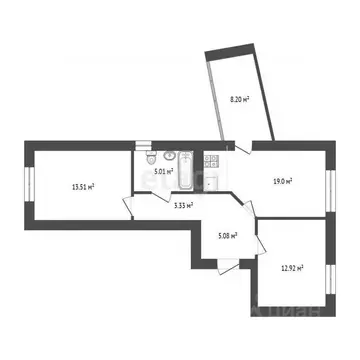 2-к кв. Тюменская область, Тюменский муниципальный округ, Боровский рп ...