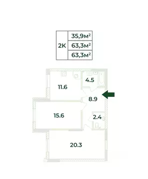 2-к кв. Крым, Симферопольский район, с. Мирное, Жигулина Роща мкр  ...