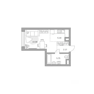 Студия Москва ул. Народного Ополчения (28.21 м)