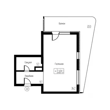 Студия Калининградская область, Светлогорск ул. Верещагина, 8 (69.8 м)