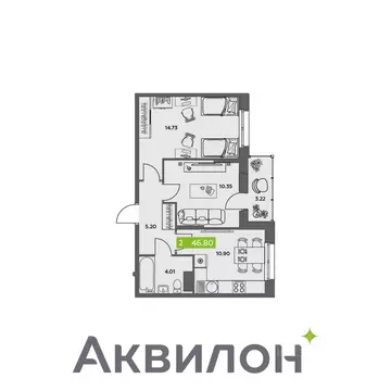 2-к кв. Архангельская область, Северодвинск Аквилон Север жилой ...