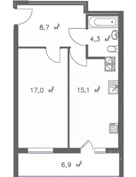 1-к кв. Самарская область, Самара Осетинская ул., 34 (50.1 м)
