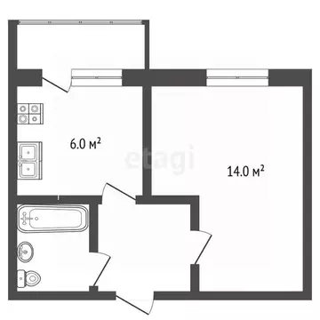 1-к кв. Самарская область, Самара ул. Василия Татищева, 8 (30.0 м)