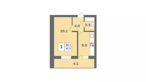 1-к кв. Башкортостан, Уфа Дагестанская ул., лит12 (41.3 м)