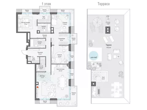 3-к кв. Москва Тишинский Бульвар жилой комплекс (147.0 м)