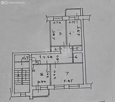3-комнатная квартира: Улан-Удэ, Комсомольская улица, 3А (85.5 м)