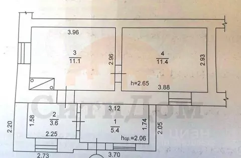 2-к кв. Крым, Сакский район, с. Охотниково ул. Советская, 2 (31.5 м)