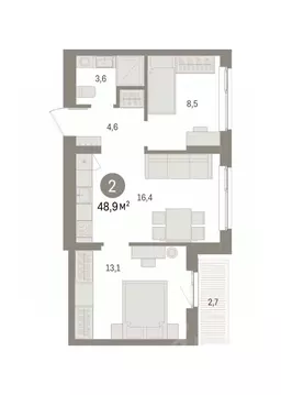 2-к кв. Пермский край, Пермь ул. Солдатова, 25 (48.98 м)