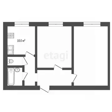 2-к кв. Крым, Симферопольский район, Перовское с/пос, с. Каштановое ...