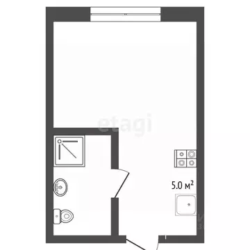 Студия Тюменская область, Тюмень ул. Котовского, 8А (18.0 м)