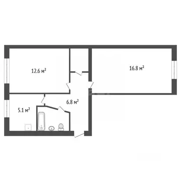 2-к кв. Красноярский край, Красноярск ул. Курчатова, 11 (45.9 м)