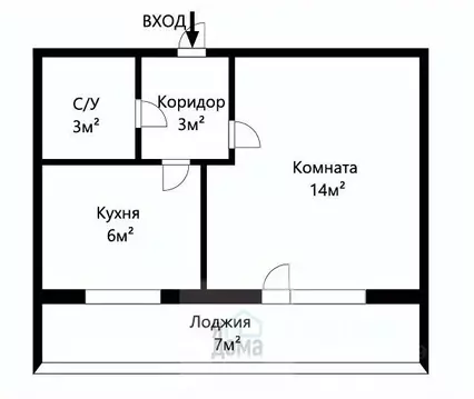 1-к кв. Томская область, Томск ул. Юрия Ковалева, 34 (25.9 м)