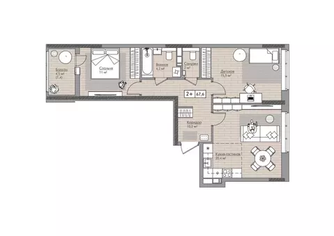 3-к кв. Ярославская область, Ярославль Тутаевское ш., 93Б (64.5 м)