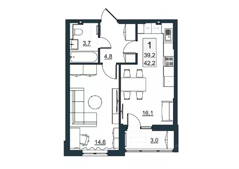 1-к кв. Саратовская область, Саратов ул. Имени Евгения Долгина, 6 ...