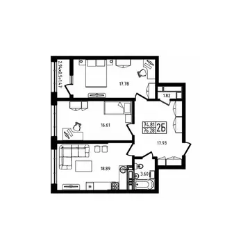 2-к кв. Адыгея, Майкоп  (76.28 м)