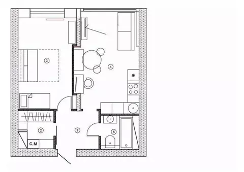 1-к кв. Тверская область, Калининский муниципальный округ, д. Кривцово ...