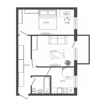 2-к кв. Новосибирская область, Новосибирск ул. Римского-Корсакова, 7/1 ...