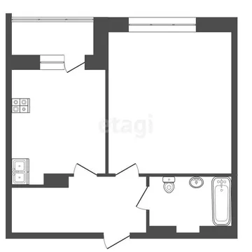 1-комнатная квартира: Тюмень, улица Газовиков, 61 (38.8 м)