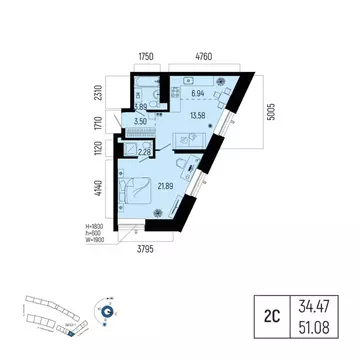 2-к кв. Башкортостан, Уфа Глумилино-1 мкр, Новатор жилой комплекс ...