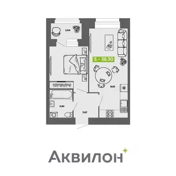 1-к кв. Архангельская область, Архангельск Аквилон Роса жилой комплекс ...