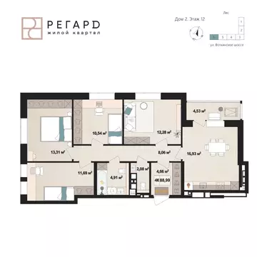 4-к кв. Удмуртия, Ижевск Воткинское ш., 61 (83.9 м)