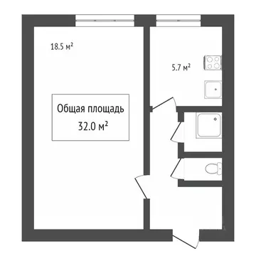 1-к кв. Томская область, Томск ул. Лебедева, 77А (31.0 м)