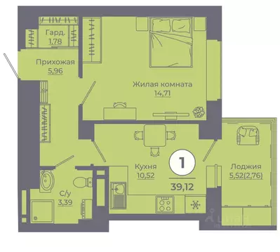 1-к кв. Ростовская область, Ростов-на-Дону просп. Солженицына, 25 ...