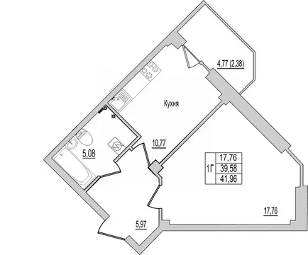 1-к кв. Псковская область, Псков Линейная ул., 87 (41.96 м)