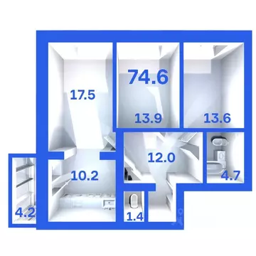3-к кв. Псковская область, Псковский район, Завеличенская волость, д. ...