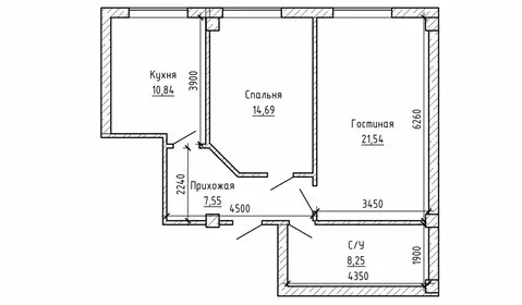 2-комнатная квартира: Нальчик, улица Тлостанова, 32 (65 м)