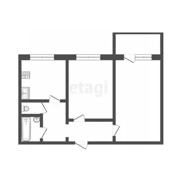 2-к кв. Тюменская область, Тюмень ул. Александра Логунова, 20 (49.3 м)