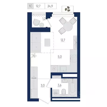 1-к кв. Башкортостан, Уфа бул. Яркий (24.9 м)