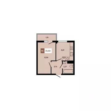 1-к кв. Ростовская область, Аксайский район, Щепкинское с/пос, пос. ...