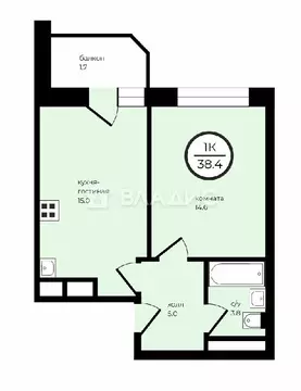 Продается 1-комнатная квартира